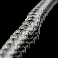 14K White Gold Riviera Necklace with 35 Carats Graduating Lab-Grown Round Brilliant Cut Diamonds (E-F VVS2) - 93 Stones in Prong Setting - Covaloro Fine Jewelry