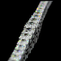 14K White Gold Riviera Necklace with 59 Graduated Oval Cut Lab Diamonds in East-West Setting - 12.33 Carat Total Weight - Covaloro Fine Jewelry