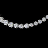 14K White Gold Riviera Necklace with Bezel-Set Round Lab Diamonds - 9.93 Carat Total Weight, Featuring a 1.01 Carat Center Stone - Covaloro Fine Jewelry