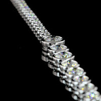 14K White Gold Riviera Necklace with Bezel-Set Round Lab Diamonds - 9.93 Carat Total Weight, Featuring a 1.01 Carat Center Stone - Covaloro Fine Jewelry