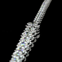14K White Gold Riviera Necklace with Bezel-Set Round Lab Diamonds - 9.93 Carat Total Weight, Featuring a 1.01 Carat Center Stone - Covaloro Fine Jewelry