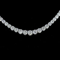 14K White Gold Riviera Necklace with Graduated Round Lab Diamonds - 14.26 Carat Total Weight - Covaloro Fine Jewelry