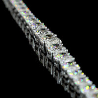 14K White Gold Riviera Necklace with Graduating East-West Set Oval Cut Lab Diamonds - 15.21 Carat Total Weight - Covaloro Fine Jewelry