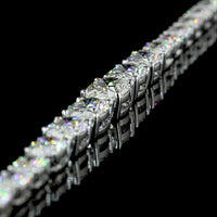 14K White Gold Riviera Necklace with Graduating East-West Set Oval Cut Lab Diamonds - 15.21 Carat Total Weight - Covaloro Fine Jewelry