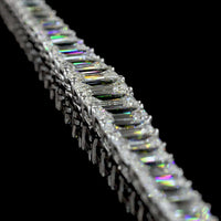 14K White Gold Riviera Necklace with Graduating Emerald Cut Lab Diamonds - 20.43 Carats Total Diamond Weight - Covaloro Fine Jewelry