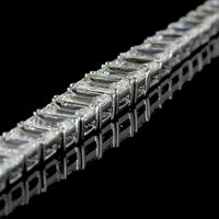 14K White Gold Riviera Necklace with Graduating Emerald Cut Lab Diamonds - 20.43 Carats Total Diamond Weight - Covaloro Fine Jewelry