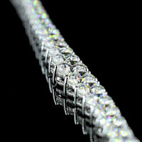 14K White Gold Riviera Necklace with Graduating Round Brilliant Cut Lab Diamonds - 19.8 Carats Total Diamond Weight - Covaloro Fine Jewelry