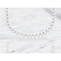 14K White Gold Riviera Necklace with Prong-Set Lab Grown Diamonds - 21.75 Carat Total Diamond Weight - Royal Jewelry