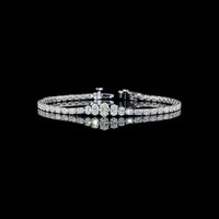14K White Gold Riviera Tennis Bracelet with 50 Graduated Oval Cut Lab Diamonds - 4.49 Carats Total Diamond Weight - Covaloro Fine Jewelry