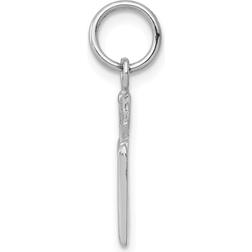 14K White Gold RN Registered Nurse Charm with Polished Caduceus Design - 20mm by Oro Pregiato