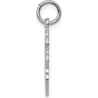 14K White Gold RN Registered Nurse Textured Back Disc Charm - Polished Finish by Oro Pregiato