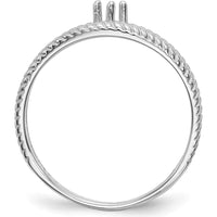 14K White Gold Rope Design Ring with Heart-Shaped Ruby - 0.50 Carat Total Ruby Weight by Oro Pregiato