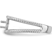 14K White Gold Rope Design Ring with Heart-Shaped Ruby - 0.50 Carat Total Ruby Weight by Oro Pregiato