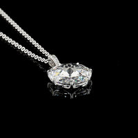 14K White Gold Rose Cut Lab Diamond Pendant with Prong Setting - 4.79 Carats Total Diamond Weight - Covaloro Fine Jewelry
