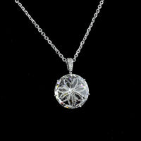 14K White Gold Rose Cut Lab Diamond Pendant with Prong Setting - 4.79 Carats Total Diamond Weight - Covaloro Fine Jewelry