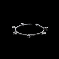 14K White Gold Rose Cut Oval Lab Diamond Station Bracelet - 3.38 Carat Total Weight, Bezel Set, E-F VS Clarity - Covaloro Fine Jewelry