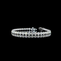 14K White Gold Round and Marquise Diamond Tennis Bracelet with Prong Set Lab Diamonds - 11.84 Carat Total Diamond Weight - Covaloro Fine Jewelry