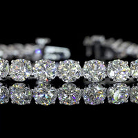14K White Gold Round and Marquise Diamond Tennis Bracelet with Prong Set Lab Diamonds - 11.84 Carat Total Diamond Weight - Covaloro Fine Jewelry