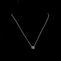 14K White Gold Round Bezel Set Solitaire Pendant with 1.54 Carat Lab Grown E VS1 Brilliant Cut Diamond - Covaloro Fine Jewelry