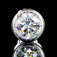 14K White Gold Round Brilliant Cut Bezel Set Lab Diamond Stud Earrings - 2.01 Carats Total Diamond Weight (D VS2) - Covaloro Fine Jewelry