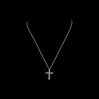 14K White Gold Round Brilliant Cut Lab Diamond Cross Pendant - 1.00 Carat Total Weight with 11 Prong-Set Stones (E-F Color, VS1 Clarity) - Covaloro Fine Jewelry