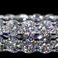 14K White Gold Round Brilliant Cut Lab Diamond Eternity Band - 2.01 Carat Total Weight with 21 Stones E-F VS1 Clarity - Covaloro Fine Jewelry