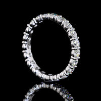 14K White Gold Round Brilliant Cut Lab Diamond Eternity Band - 2.01 Carat Total Weight with 21 Stones E-F VS1 Clarity - Covaloro Fine Jewelry
