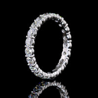 14K White Gold Round Brilliant Cut Lab Diamond Eternity Band - 2.01 Carat Total Weight with 21 Stones E-F VS1 Clarity - Covaloro Fine Jewelry