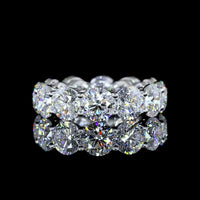 14K White Gold Round Brilliant Cut Lab Diamond Eternity Band - 8.50 Carat Total Diamond Weight, 12 Stones, E-F Color VS Clarity - Covaloro Fine Jewelry