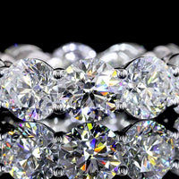 14K White Gold Round Brilliant Cut Lab Diamond Eternity Band - 8.50 Carat Total Diamond Weight, 12 Stones, E-F Color VS Clarity - Covaloro Fine Jewelry