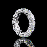 14K White Gold Round Brilliant Cut Lab Diamond Eternity Band - 8.50 Carat Total Diamond Weight, 12 Stones, E-F Color VS Clarity - Covaloro Fine Jewelry