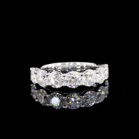 14K White Gold Round Brilliant Cut Lab Diamond Half Eternity Band - 1.94 Total Carat Weight, E-F VS1 - Covaloro Fine Jewelry