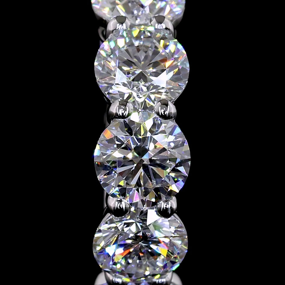 14K White Gold Round Brilliant Cut Lab Diamond Huggie Earrings - 1.95 Carats Total Diamond Weight, E-F VS Clarity - Covaloro Fine Jewelry