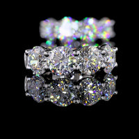 14K White Gold Round Brilliant Cut Lab Diamond Huggie Earrings - 8 Stones, 4.07 Carat Total Weight, E-F VS1 Clarity - Covaloro Fine Jewelry