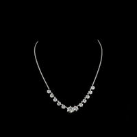 14K White Gold Round Brilliant Cut Lab Diamond Necklace with Graduating Bezel and Prong Settings - 7.05 Carats Total Diamond Weight - Covaloro Fine Jewelry