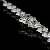 14K White Gold Round Brilliant Cut Lab Diamond Necklace with Graduating Bezel and Prong Settings - 7.05 Carats Total Diamond Weight - Covaloro Fine Jewelry