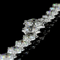 14K White Gold Round Brilliant Cut Lab Diamond Necklace with Graduating Bezel and Prong Settings - 7.05 Carats Total Diamond Weight - Covaloro Fine Jewelry