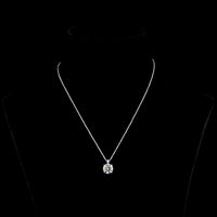 14K White Gold Round Brilliant Cut Lab Diamond Pendant with Accent Stones - 3.20 Carats Total Diamond Weight - Covaloro Fine Jewelry