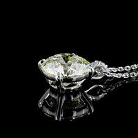 14K White Gold Round Brilliant Cut Lab Diamond Pendant with Accent Stones - 3.20 Carats Total Diamond Weight - Covaloro Fine Jewelry