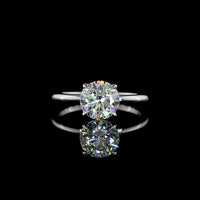 14K White Gold Round Brilliant Cut Lab Diamond Solitaire Ring - 1.76 Carat Total Diamond Weight - D VVS2 IGI Certified - Covaloro Fine Jewelry