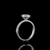 14K White Gold Round Brilliant Cut Lab Diamond Solitaire Shank Ring - 1.94 Carat Total Weight (1.51 Carat Center D VVS2 with 0.43 Carat Accent Stones), IGI Certified - Covaloro Fine Jewelry