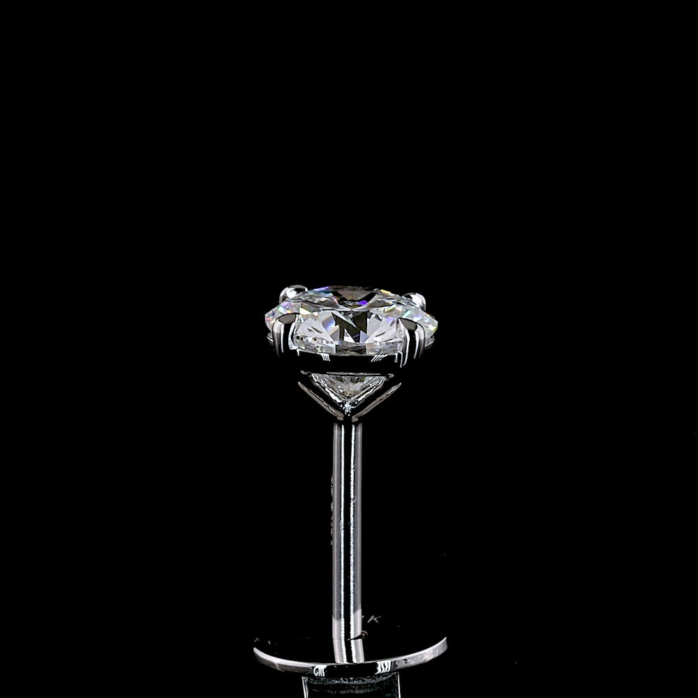14K White Gold Round Brilliant Cut Lab Diamond Stud Earrings - 0.72 Carat Total Weight (E-F Color, VS2 Clarity, 4-Prong Setting) - Covaloro Fine Jewelry