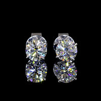 14K White Gold Round Brilliant Cut Lab Diamond Stud Earrings - 1.06 Carat Total Weight (E-F Color, VS1 Clarity) - Covaloro Fine Jewelry