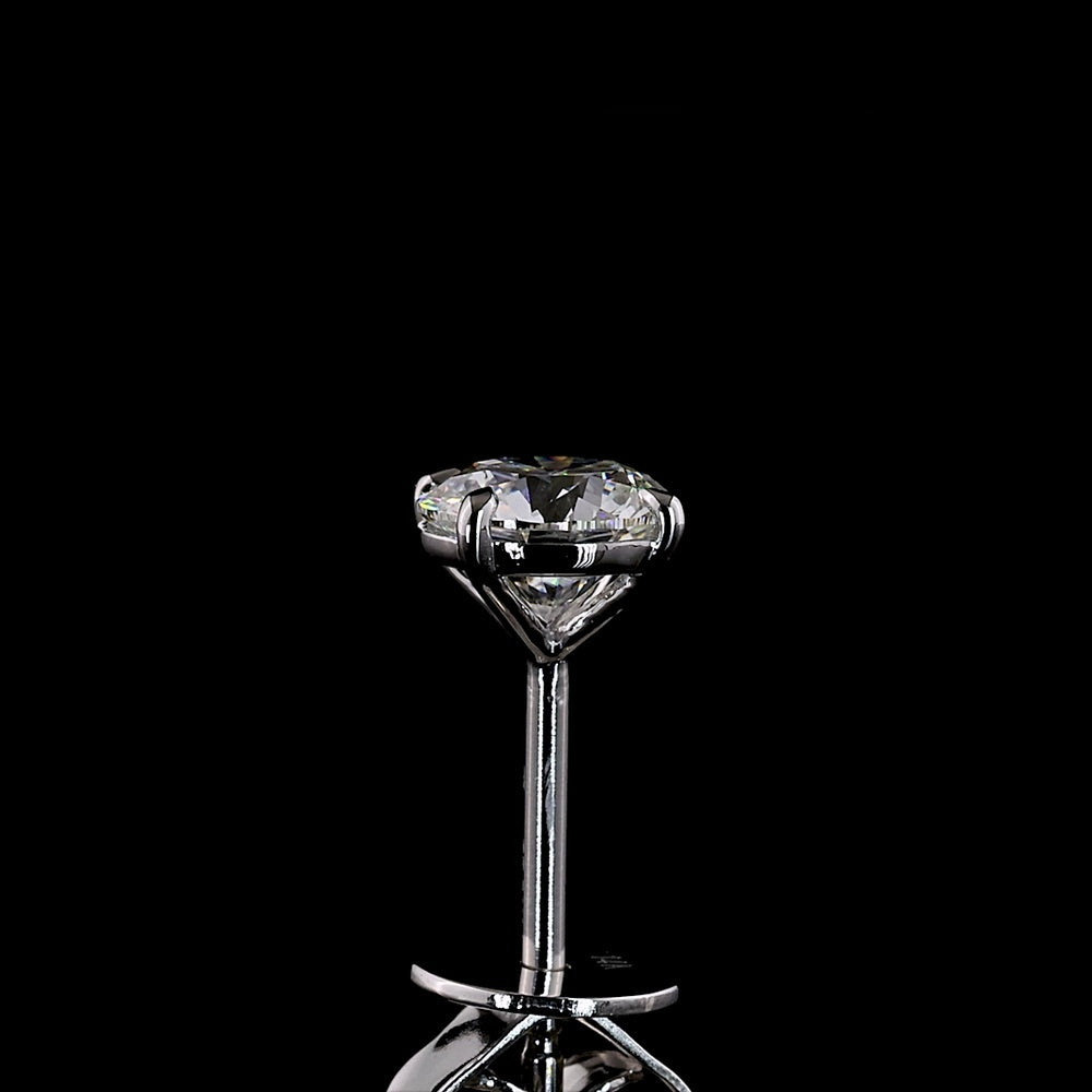 14K White Gold Round Brilliant Cut Lab Diamond Stud Earrings - 1.06 Carat Total Weight (E-F Color, VS1 Clarity) - Covaloro Fine Jewelry
