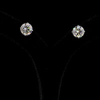 14K White Gold Round Brilliant Cut Lab Diamond Stud Earrings - 2.48 Carat Total Weight (E-F Color, VS1 Clarity, Four Prong Setting) - Covaloro Fine Jewelry