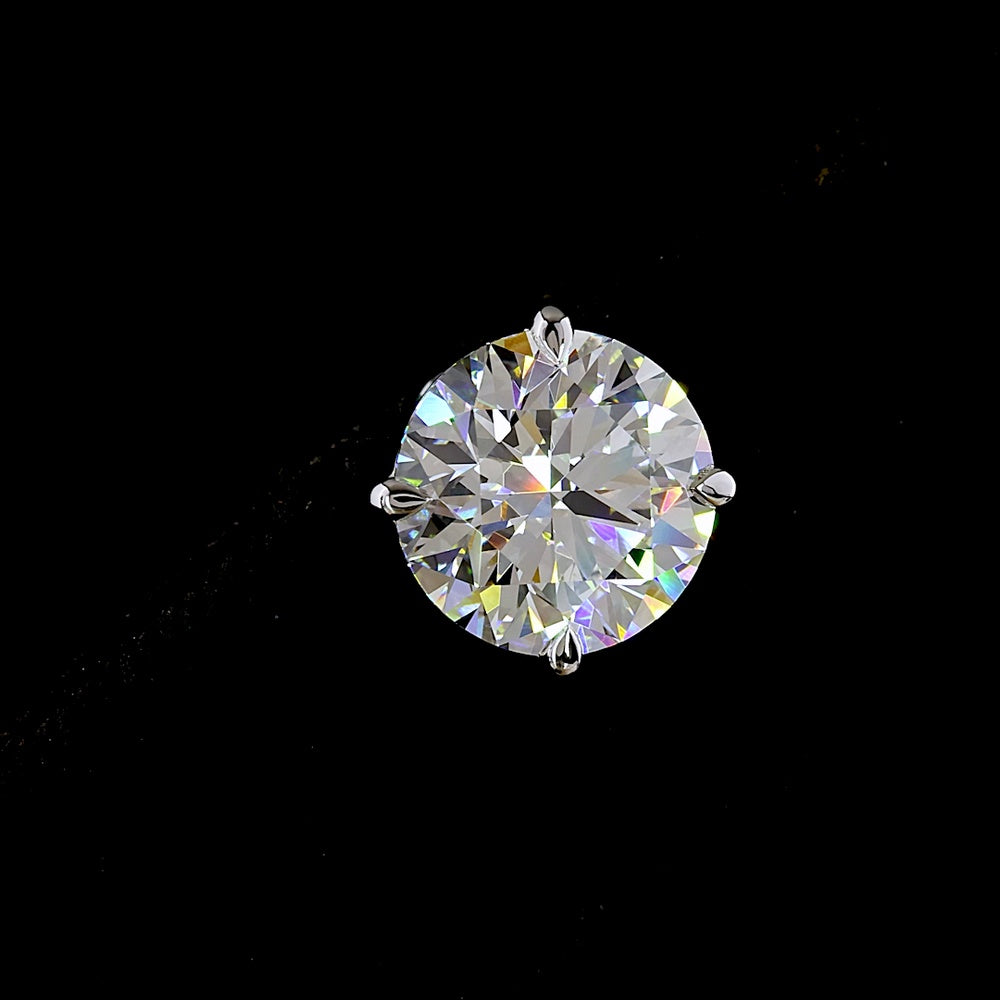 14K White Gold Round Brilliant Cut Lab Diamond Stud Earrings - 2.48 Carat Total Weight (E-F Color, VS1 Clarity, Four Prong Setting) - Covaloro Fine Jewelry