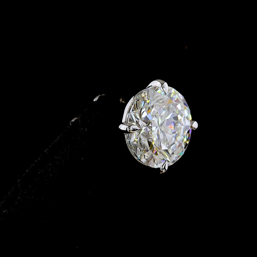 14K White Gold Round Brilliant Cut Lab Diamond Stud Earrings - 2.48 Carat Total Weight (E-F Color, VS1 Clarity, Four Prong Setting) - Covaloro Fine Jewelry