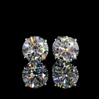 14K White Gold Round Brilliant Cut Lab Diamond Stud Earrings - 2.52 Carat Total Weight, E-F Color, VS1 Clarity - Covaloro Fine Jewelry