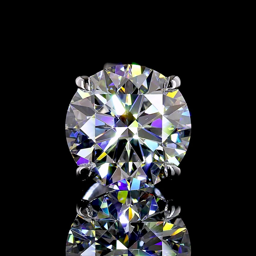 14K White Gold Round Brilliant Cut Lab Diamond Stud Earrings - 2.52 Carat Total Weight, E-F Color, VS1 Clarity - Covaloro Fine Jewelry