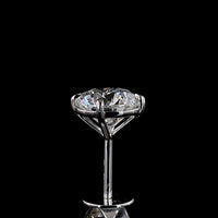 14K White Gold Round Brilliant Cut Lab Diamond Stud Earrings - 2.52 Carat Total Weight, E-F Color, VS1 Clarity - Covaloro Fine Jewelry